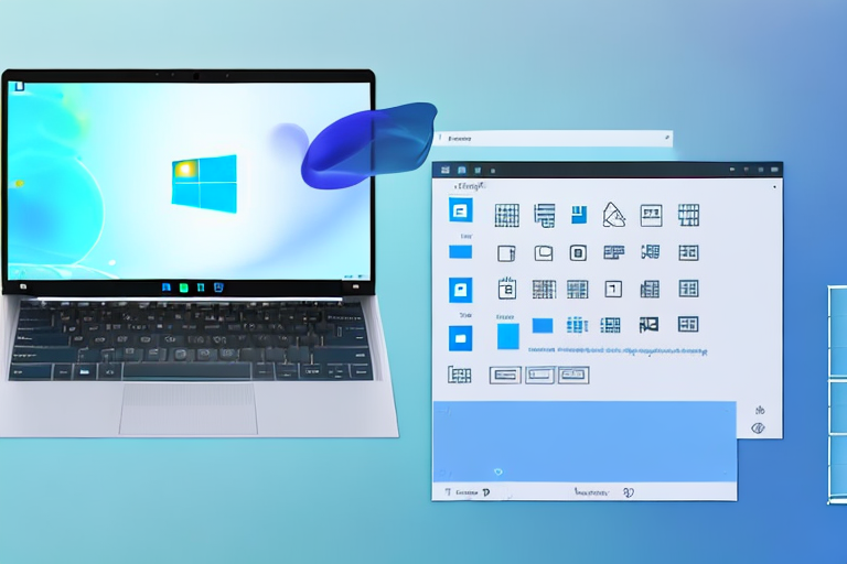 A laptop with windows 10 interface on the screen