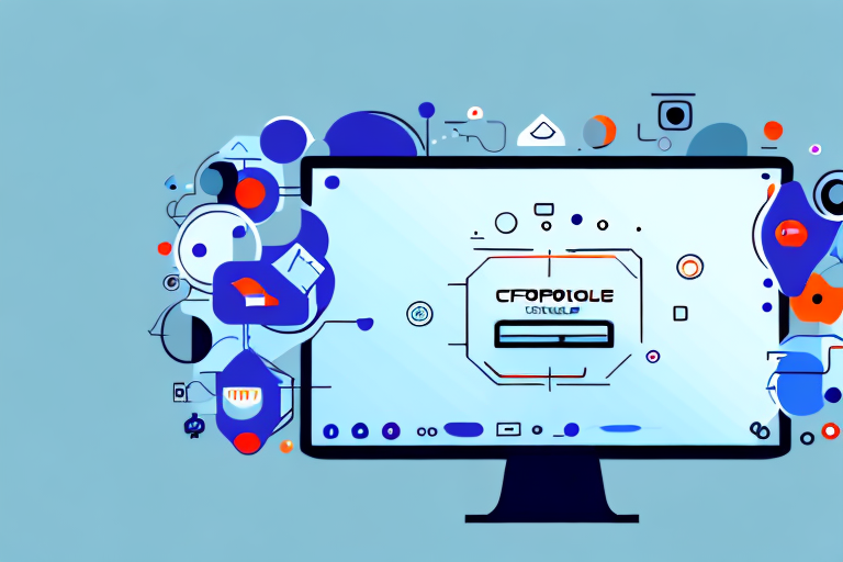 A desktop computer with a screenshot tool icon on the screen