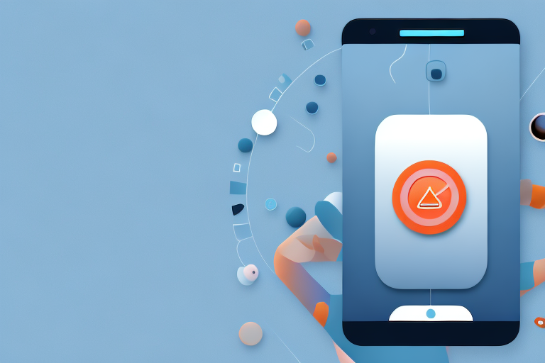 An android smartphone displaying a screenshot image on its screen