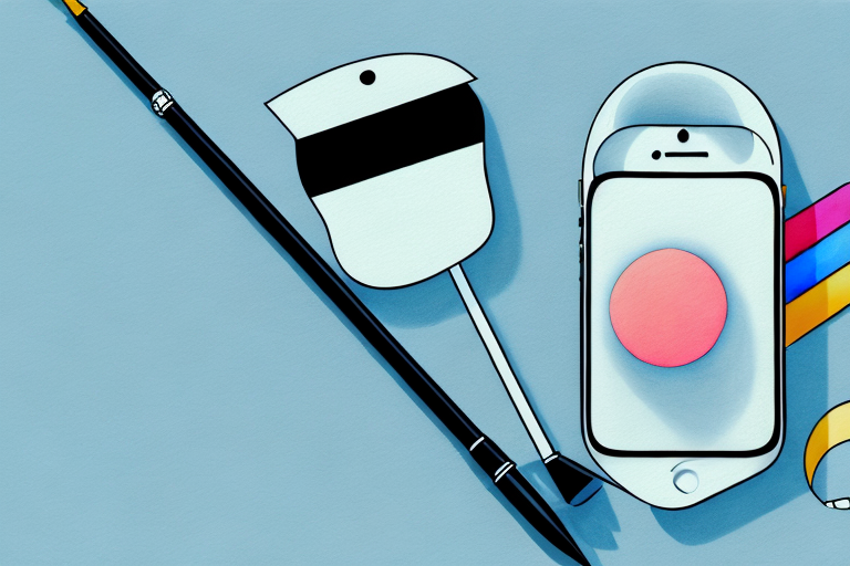 An iphone with a magnifying glass hovering over its screen