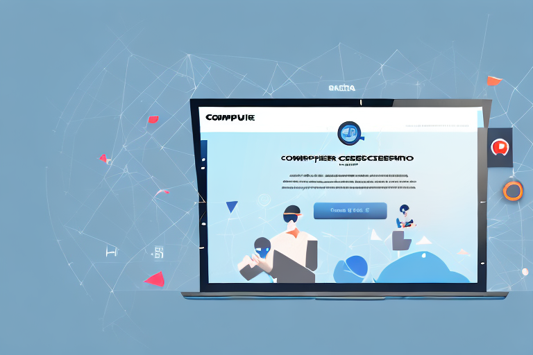 A computer screen displaying a webpage and a camera icon