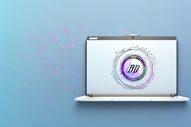 An hp laptop with a highlighted print screen key