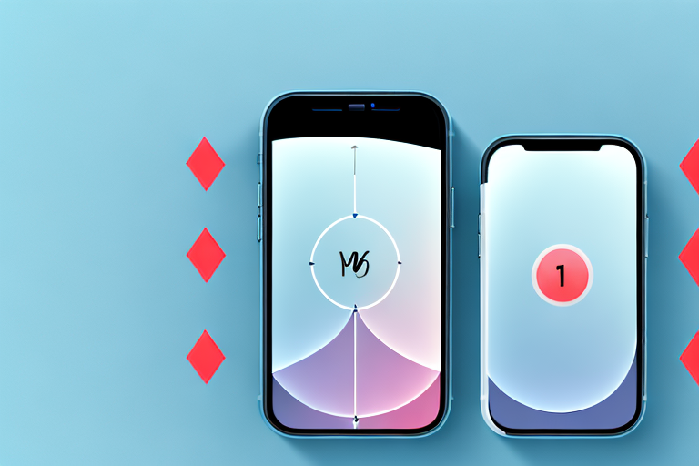 An iphone 14 with a sequence of arrows indicating the buttons to press for taking a screenshot