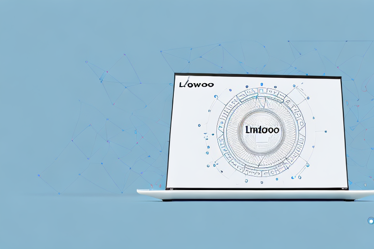 A lenovo laptop with a diagram indicating the key combination (without using words or letters) for taking a screenshot