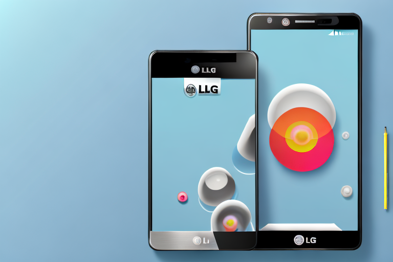 An lg smartphone with the power and volume down buttons highlighted