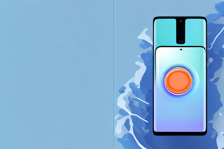 A samsung a32 5g phone with a light radiating from its screen