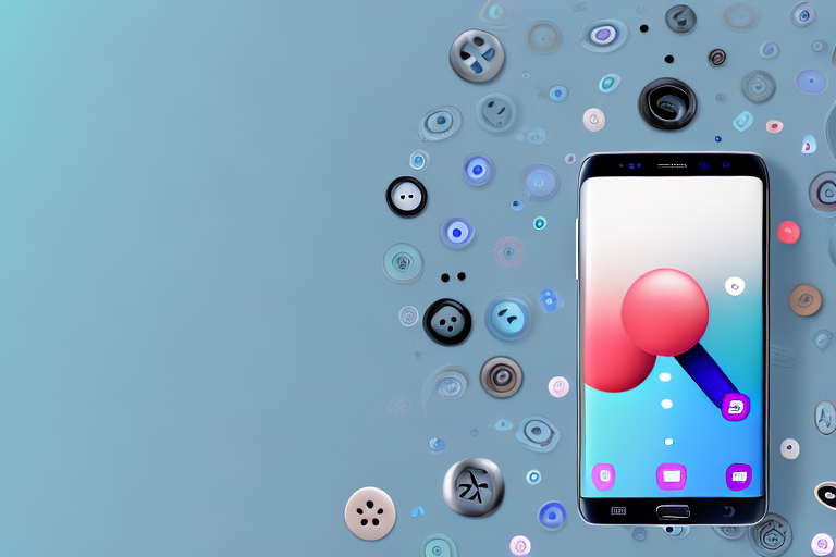 A samsung galaxy smartphone with a highlighted combination of buttons indicating the screenshot function