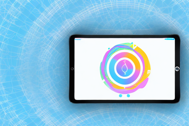 An ipad displaying a screenshot with cropping tool icons visible on the screen