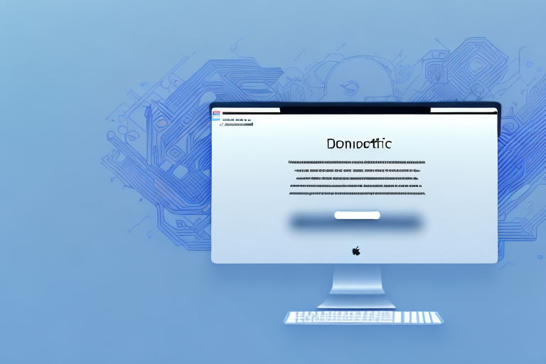 A mac computer with a dialogue box on its screen