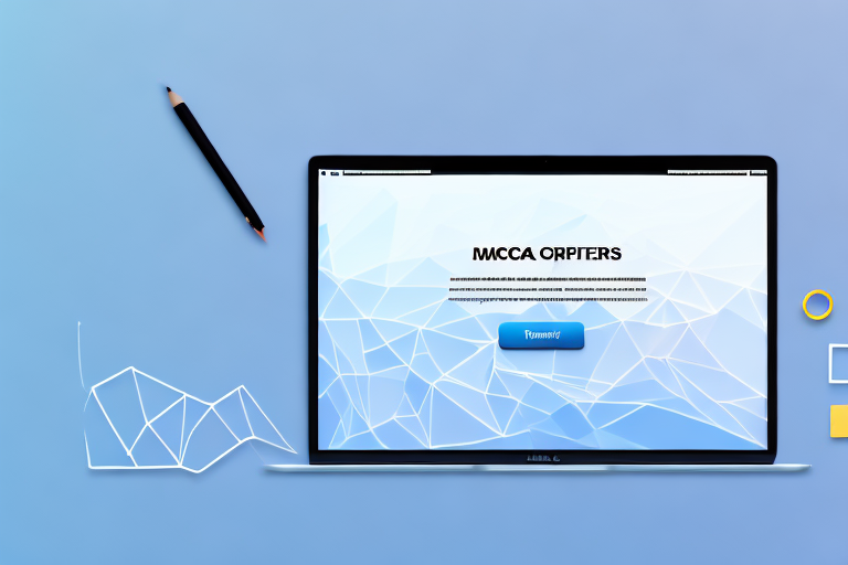 A mac computer with a screenshot of a webpage on the screen and editing tools like crop and brush hovering around it