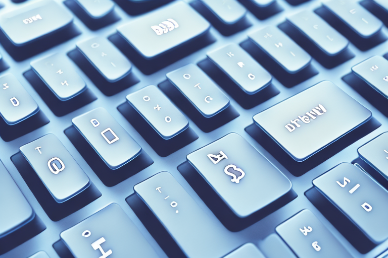 A macbook with a sequence of keys highlighted on its keyboard