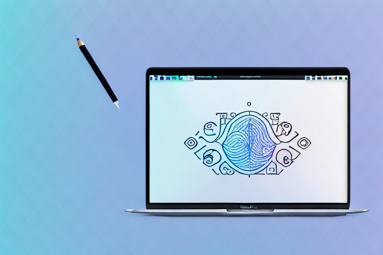 A macbook with a screenshot image on the screen