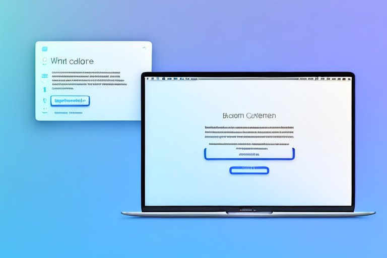A macbook with the screen displaying a generic application window
