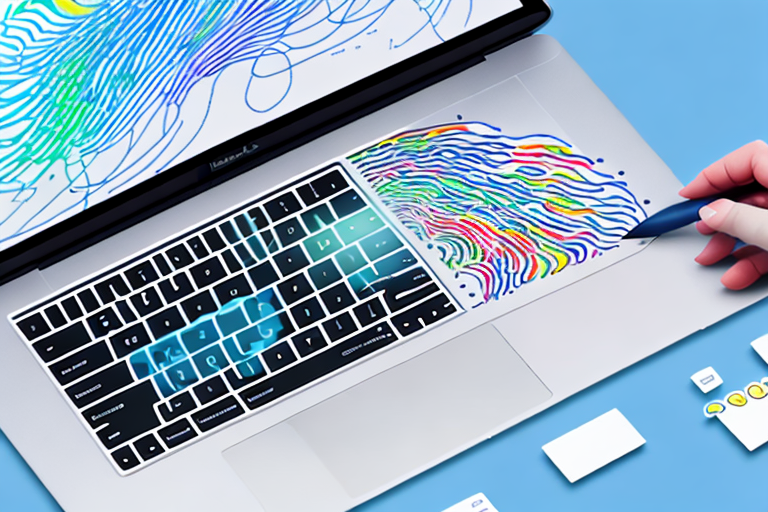 A macbook pro with a screenshot being captured on its screen