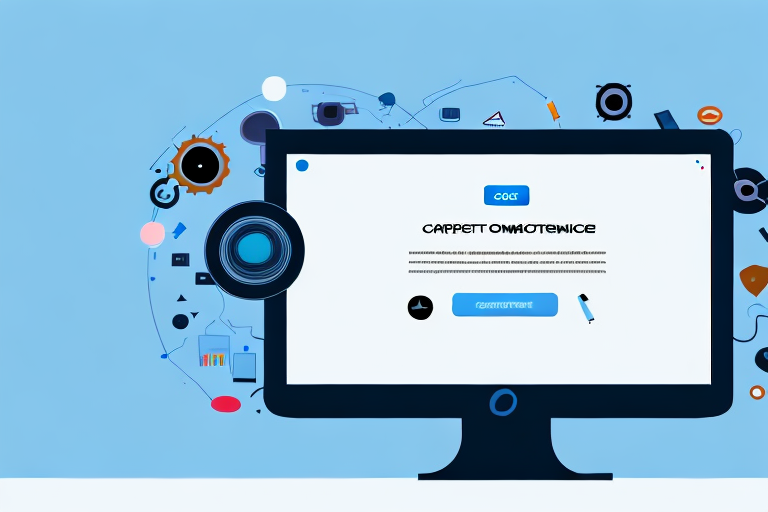 A computer monitor displaying a webpage with a cursor hovering over a camera icon