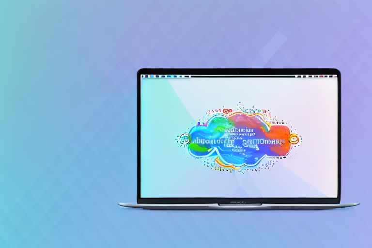A macbook with a screenshot image on the screen