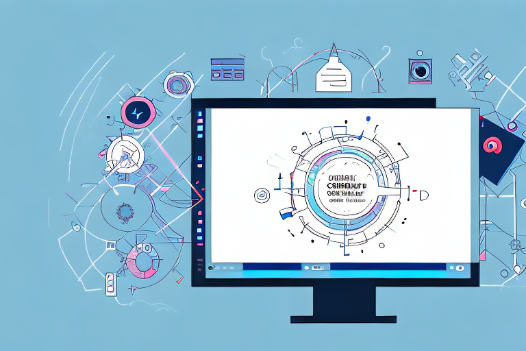 A computer screen displaying a screenshot with various editing tools and symbols around it