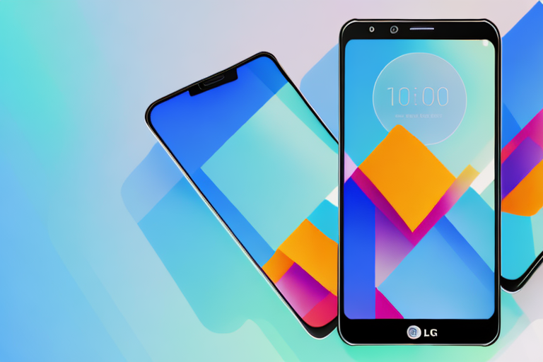 An lg smartphone displaying a vibrant screen
