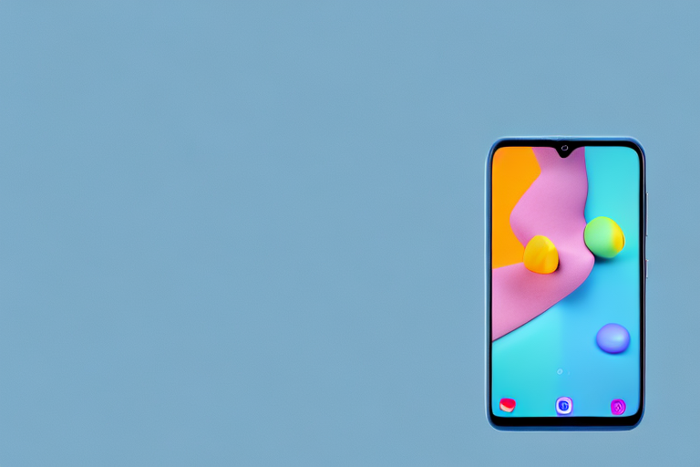 A samsung a52 phone with a glowing screen