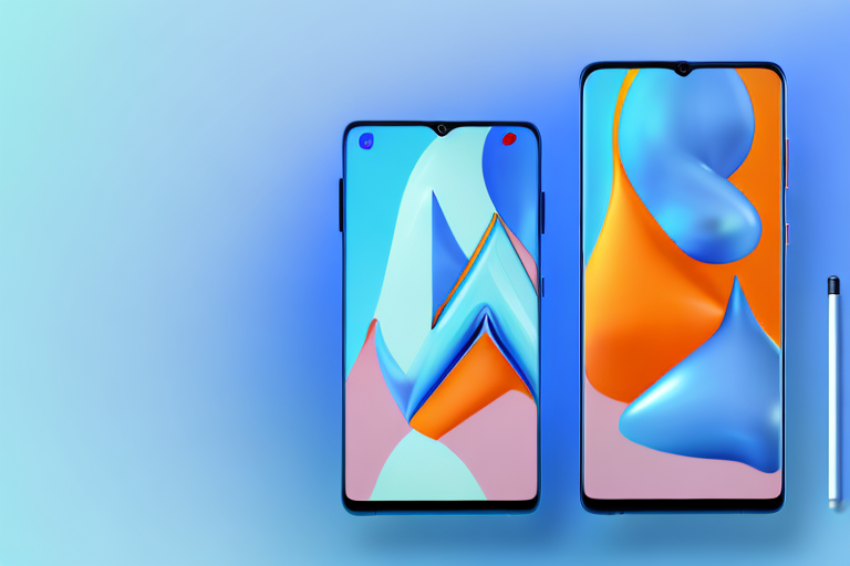 A samsung a71 smartphone with its screen displaying a camera icon