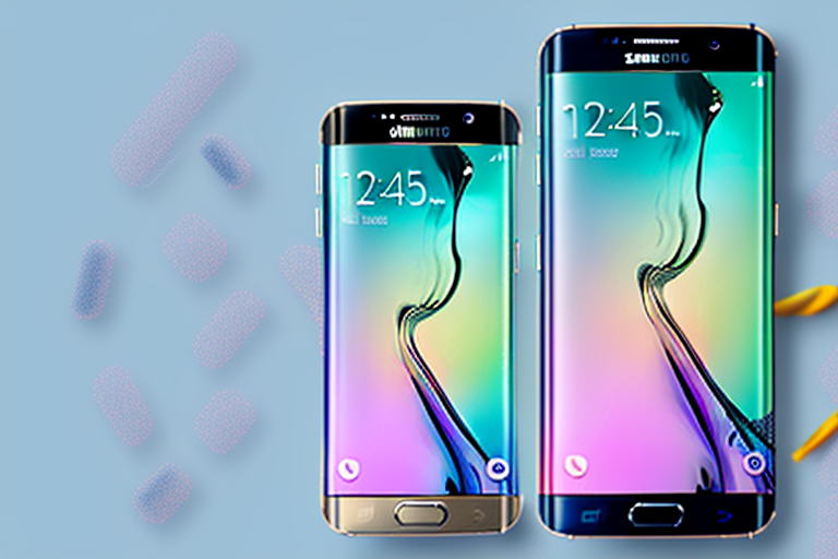 A samsung galaxy s6 edge with the screen displaying different stages of taking a screenshot