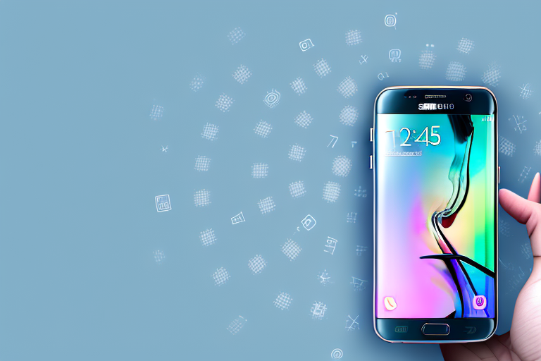 A samsung galaxy s7 smartphone with an image on its screen