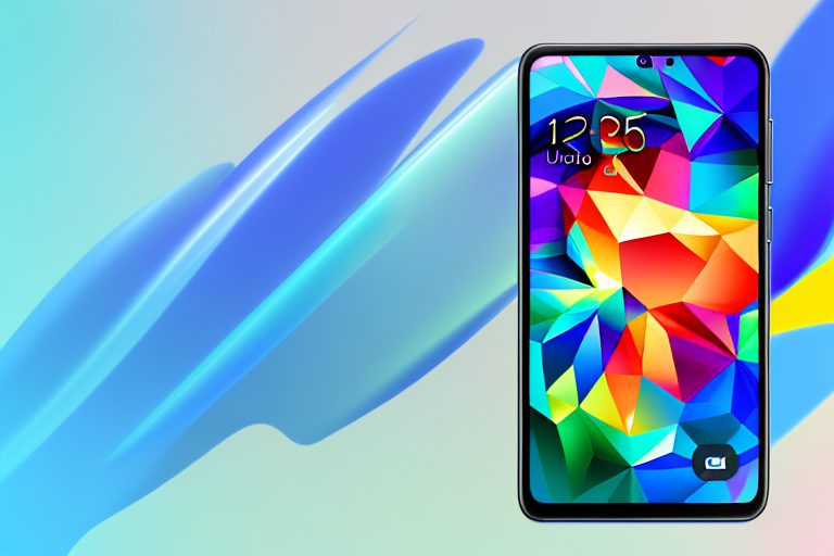 A samsung s21 ultra smartphone displaying a vibrant screen