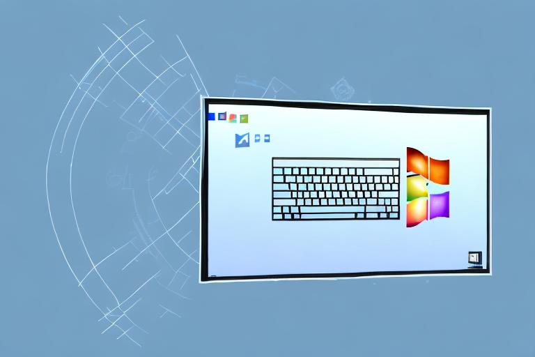 A windows xp computer screen with a cursor pointing towards the "print screen" button on a keyboard