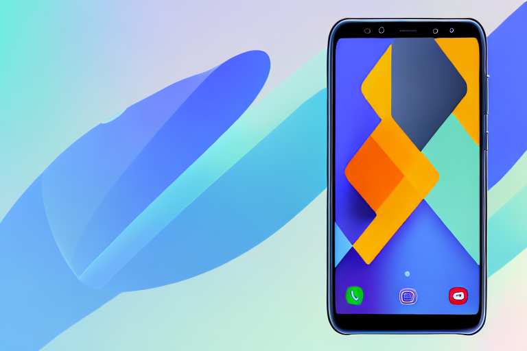 A samsung a12 smartphone displaying a vibrant screen