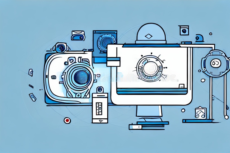 A computer screen with a camera icon on it and a series of quick
