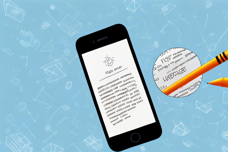 An iphone displaying a full page screenshot with a magnifying glass hovering over it to highlight the detail