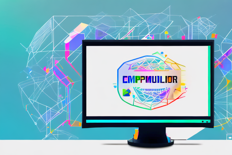 A computer monitor displaying a variety of colorful graphics