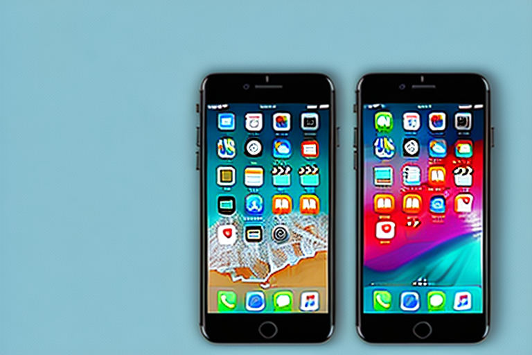 An iphone 7 displaying a brightly colored screen