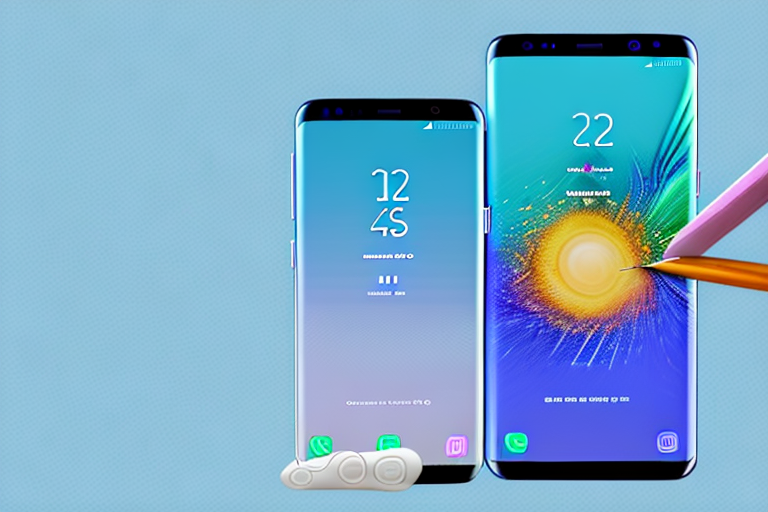 A samsung s8 smartphone displaying a screen capture instruction