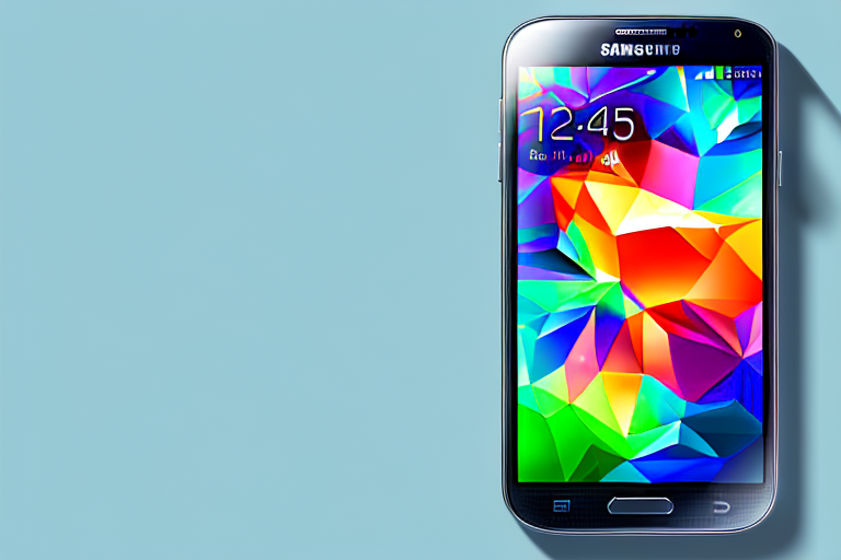 A samsung galaxy s4 smartphone with a glowing screen