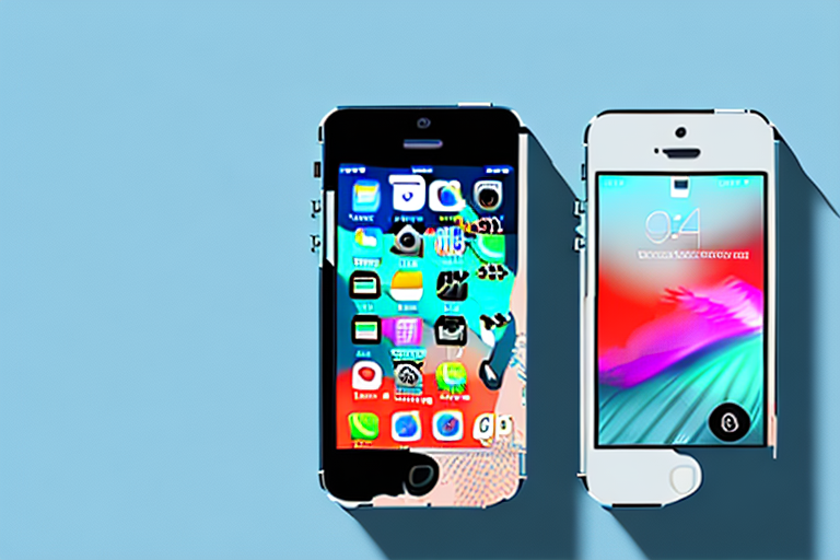 An iphone 5 with a highlighted power button and home button