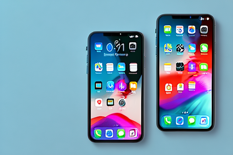 An iphone 14 pro max displaying a vibrant screen