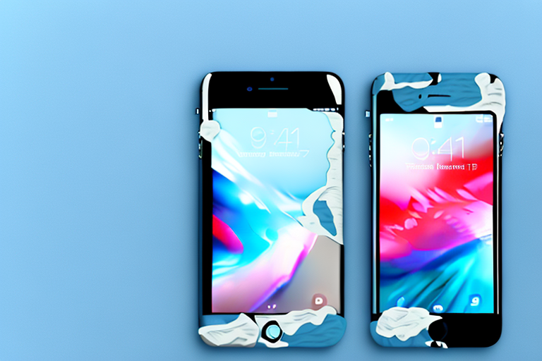 An iphone 7 plus with the power and volume down buttons highlighted