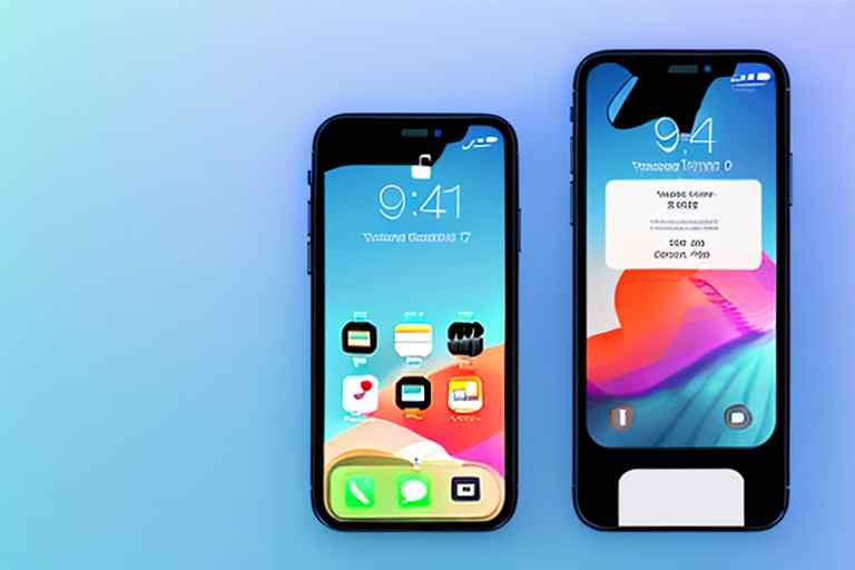 An iphone se 2020 with the screen displaying a vibrant image