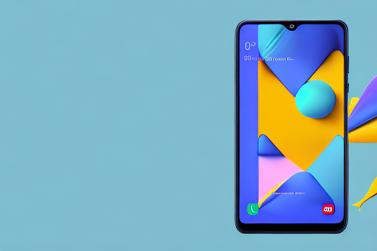 A samsung galaxy a12 smartphone displaying a screen with a colorful application layout