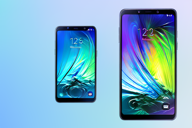A samsung galaxy a32 smartphone with a vibrant screen