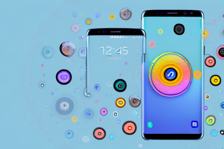 A samsung s3 smartphone with highlighted buttons indicating the process of taking a screenshot