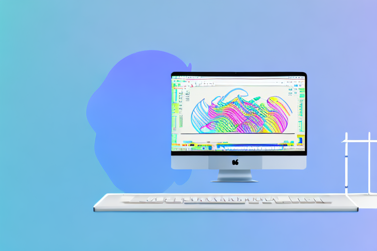 An apple computer with the osx interface on the screen
