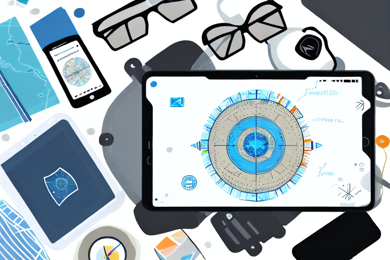 A variety of digital devices like a laptop