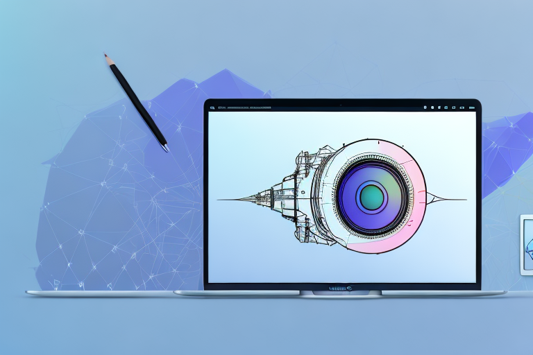 A mac computer with an image editing software interface opened up