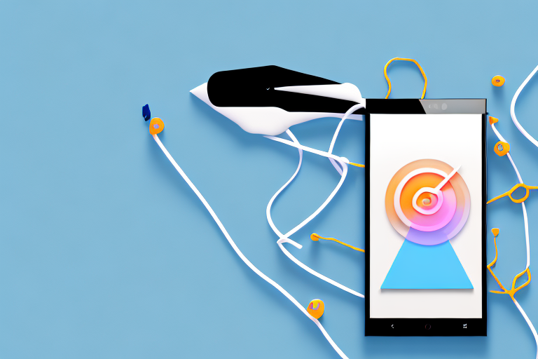 A smartphone with a stylized