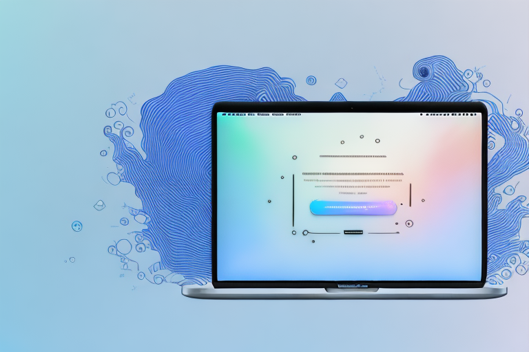 A macbook pro with a screen snipping tool icon on its screen