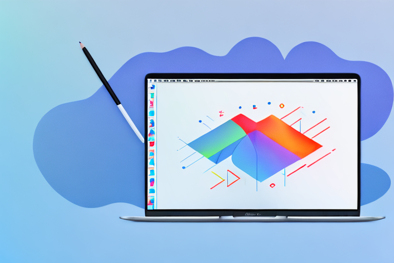 A macbook with the screenshot snipping tool interface displayed on its screen