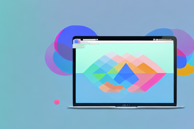 A mac computer with a screenshot tool icon floating above the screen