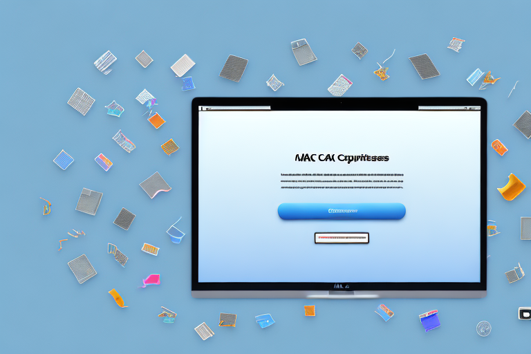 A mac computer with its screen displaying a folder full of screenshot thumbnails